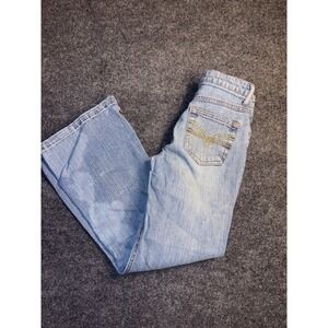 Greendog Bootcut Jeans Girls 8R Blue Denim Stretch Comfort Boho Faded Grunge